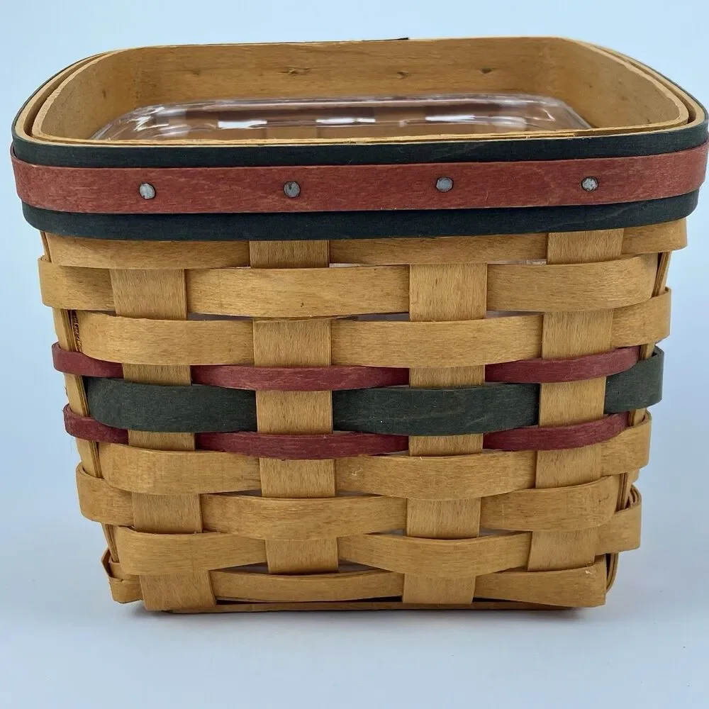Longaberger Finders Keepers Basket Set 1998 | /w Divider Medium VTG (12777)